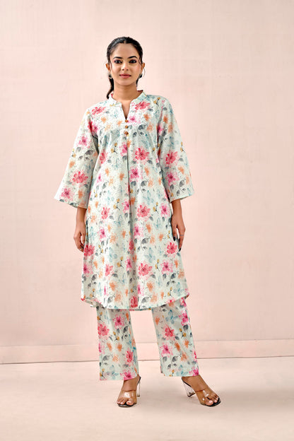 Pastel Garden Chikankari Co-ord set