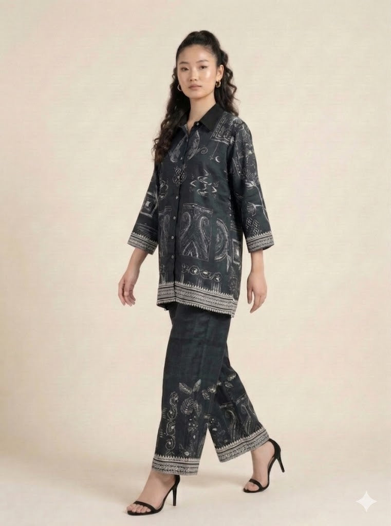 Midnight Muse Pure Muslin Co-Ord Set