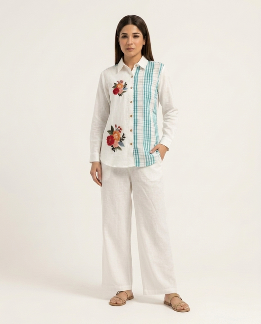 Off white Pure Linen Co-ord Set