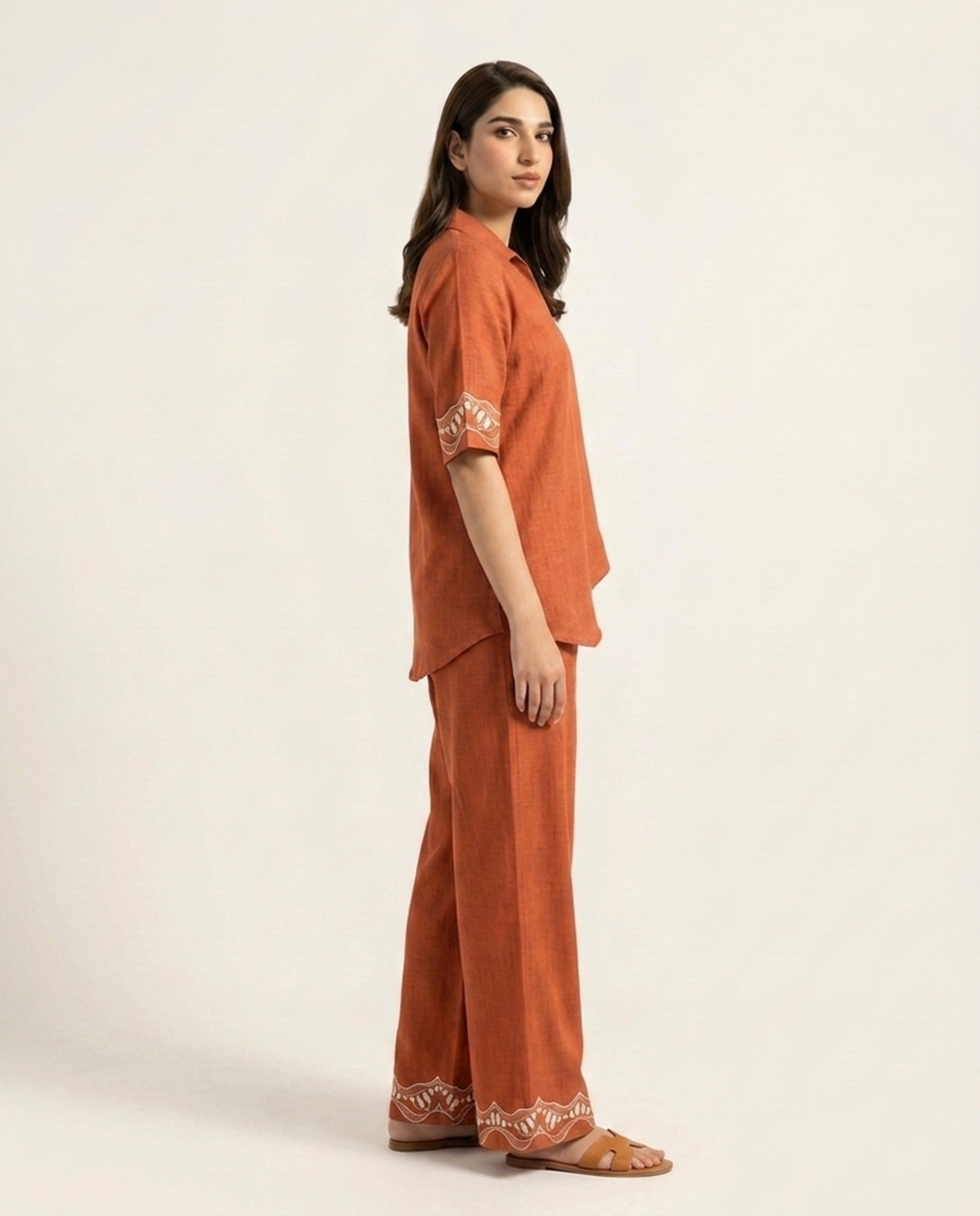 Rust Pure Linen Co-ord Set