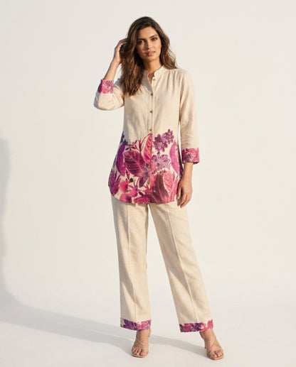 Off White Handloom Cotton Co-ord Set