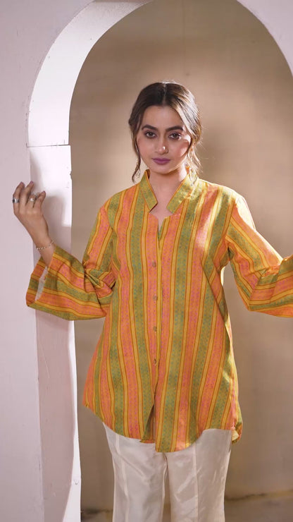 The Boho-Luxe Handloom Cotton Striped Shirt