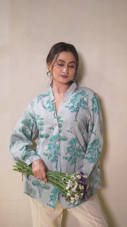 Eucalyptus Handloom Cotton Shirt